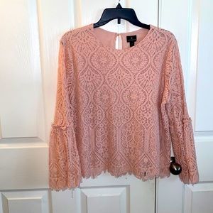 Pink Lace Blouse by Worthington
